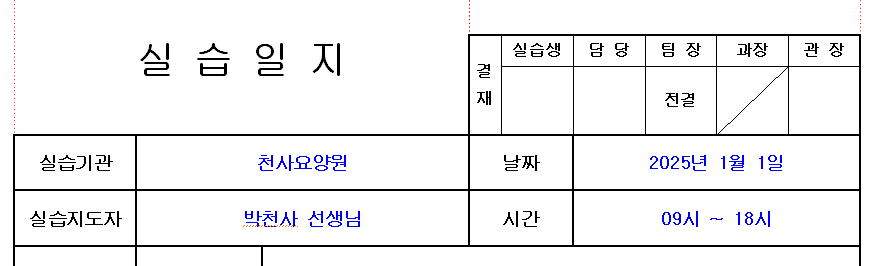 요영보호사 실습일지 작성법