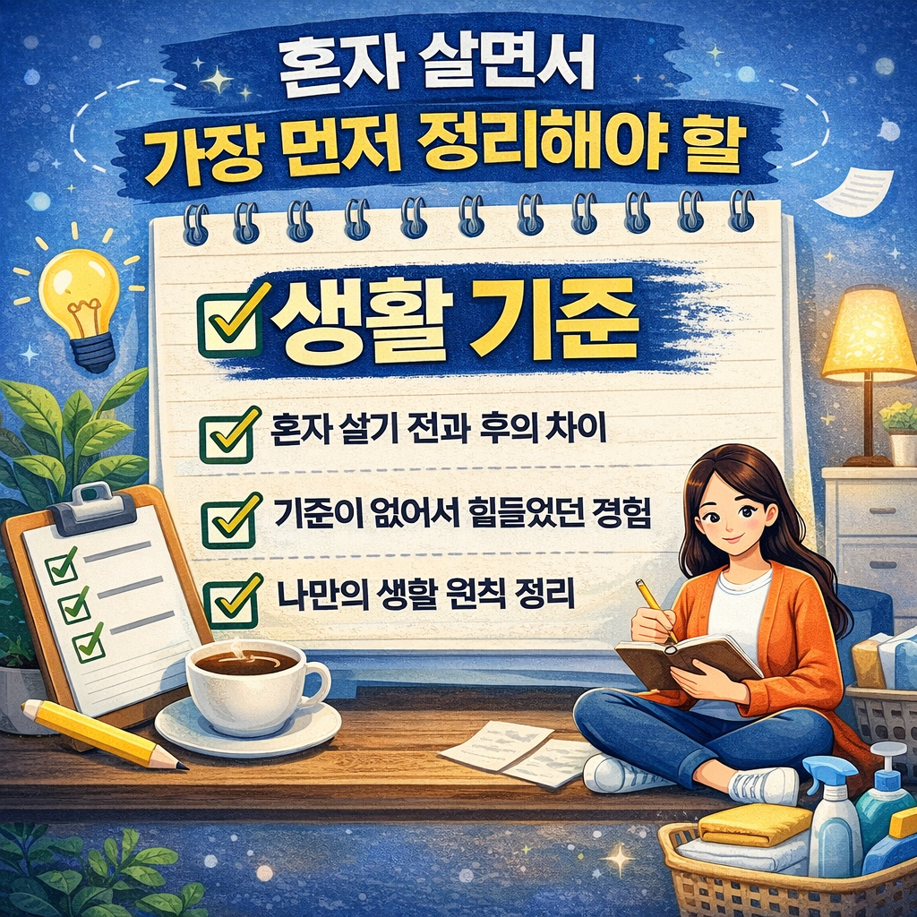 혼자 살면서 가장 먼저 정리해야 할 생활 기준