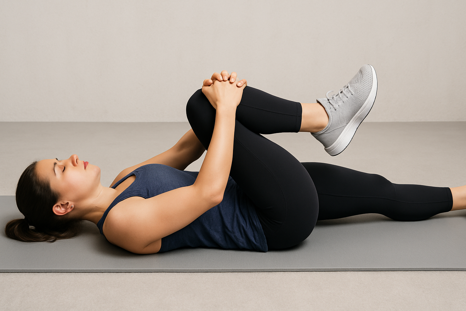 무릎 당기기 스트레칭