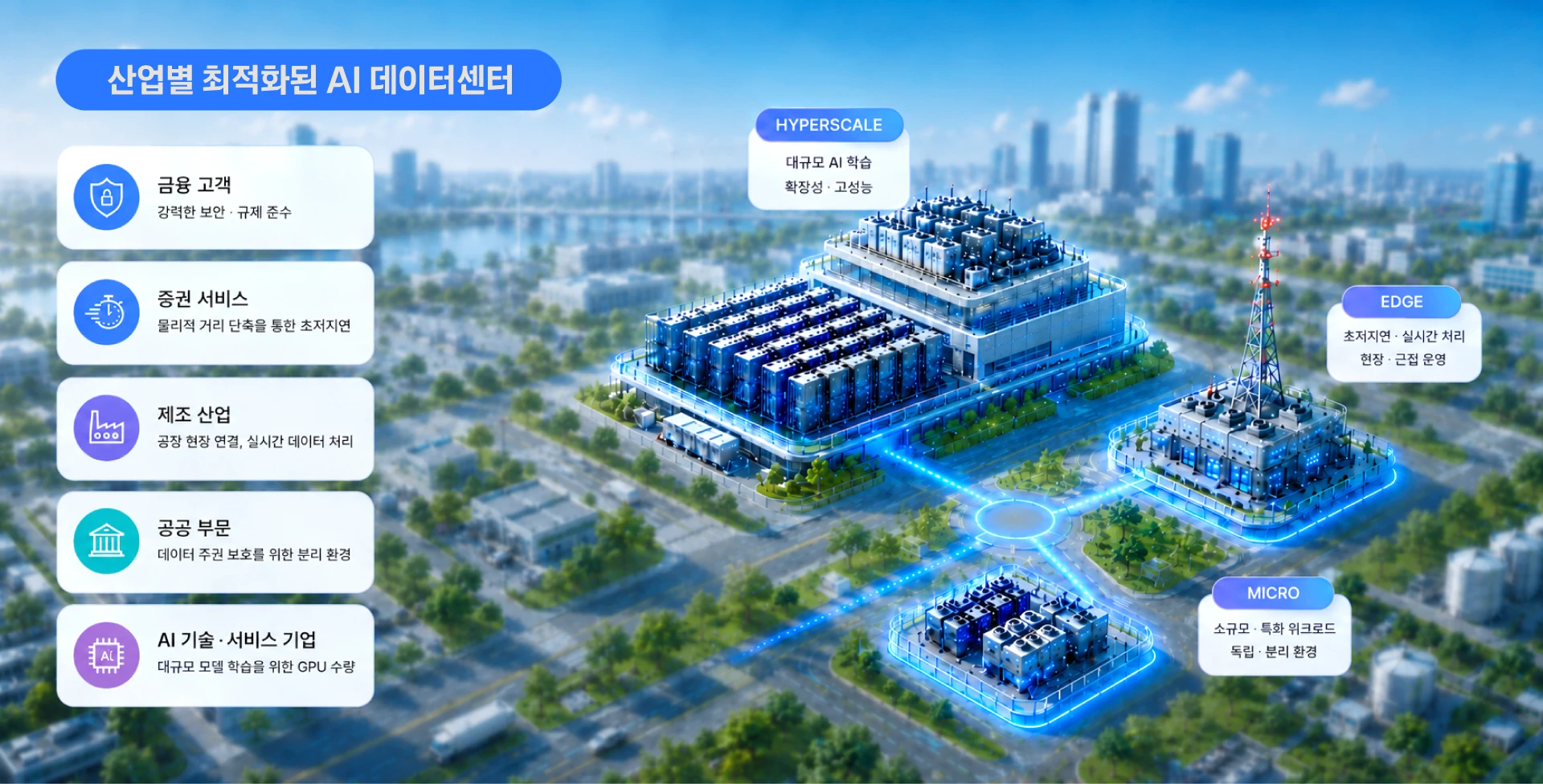 산업별 AI 워크로드에 맞춰 설계되는 Hyperscale&middot;Edge&middot;Micro AI 데이터센터 모델