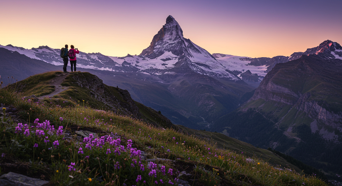 스위스에서 인생 샷. 알프스 전경