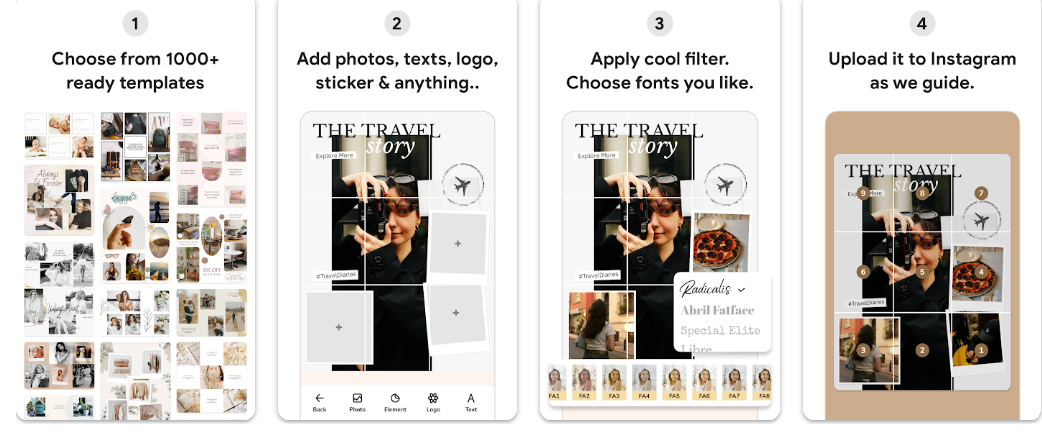 Grid layout for Instagram feed 기능