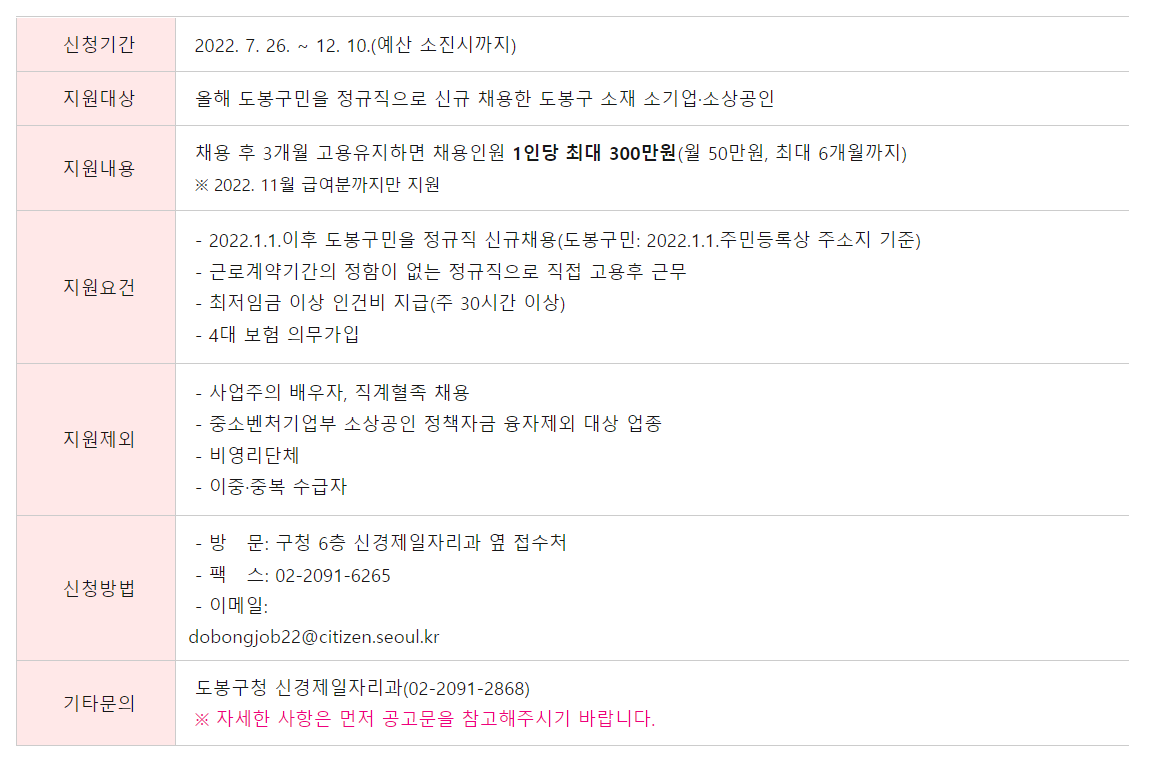 도봉구 희망장려금 신청