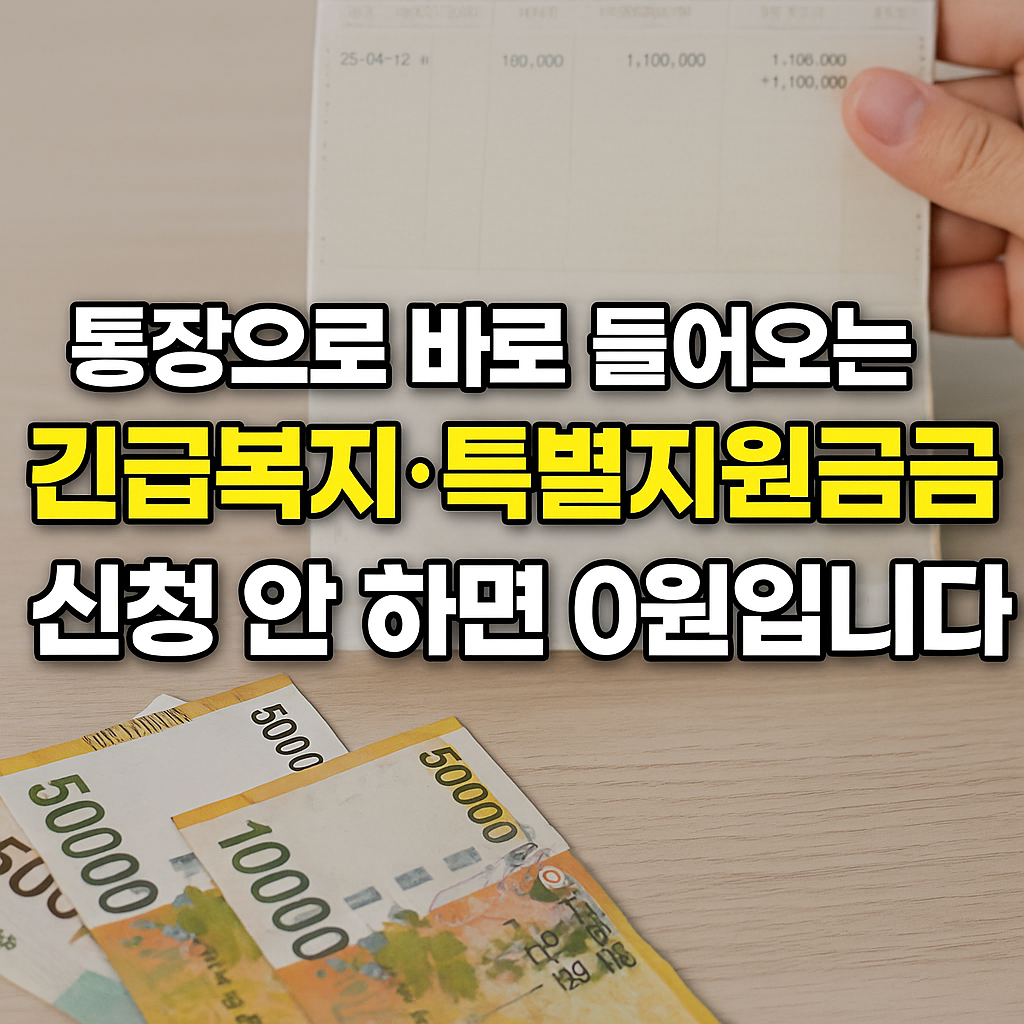 통장으로 바로 들어오는 긴급복지&middot;특별지원금, 신청 안 하면 0원입니다