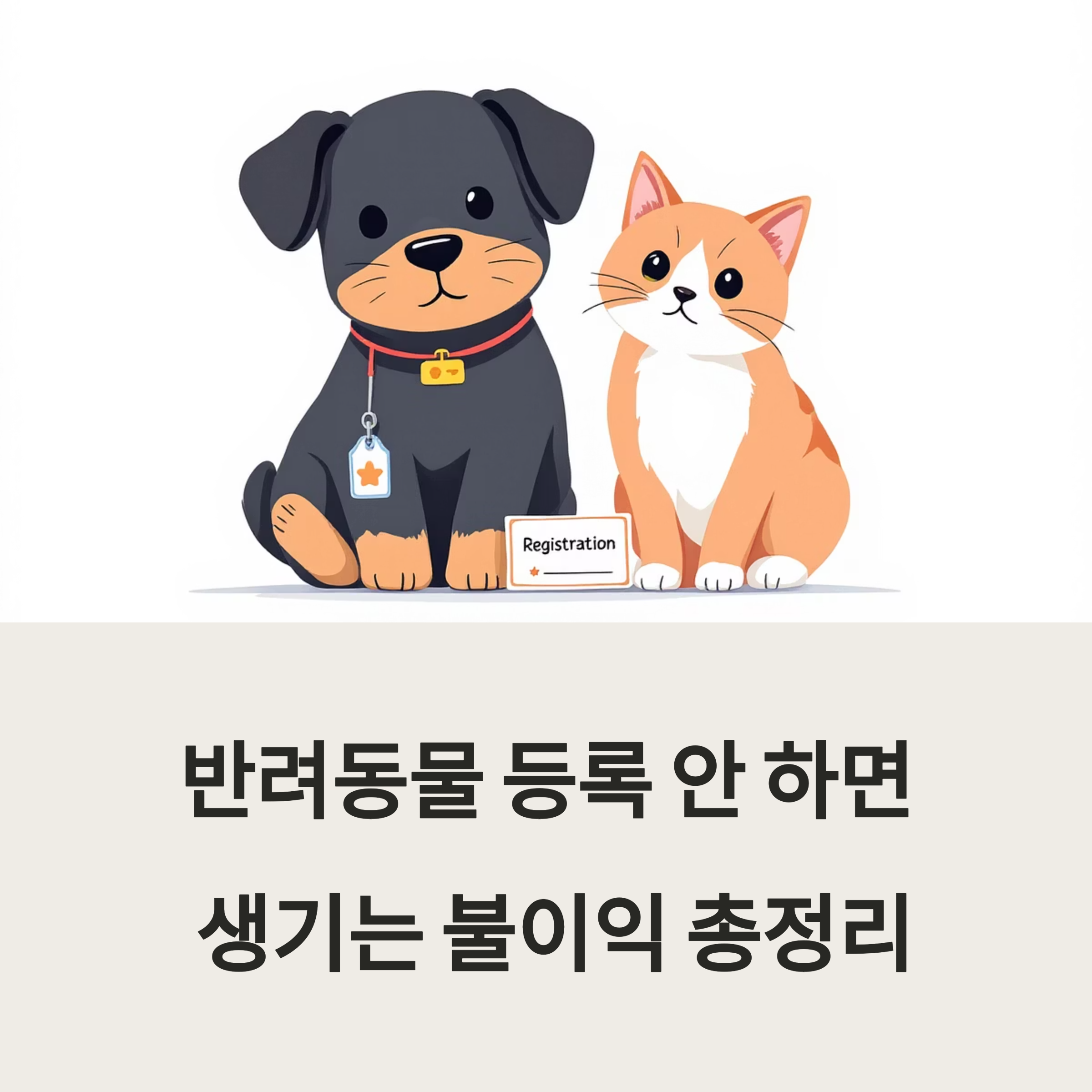 반려동물 등록 안 하면 생기는 불이익 총정리 포스터 이미지