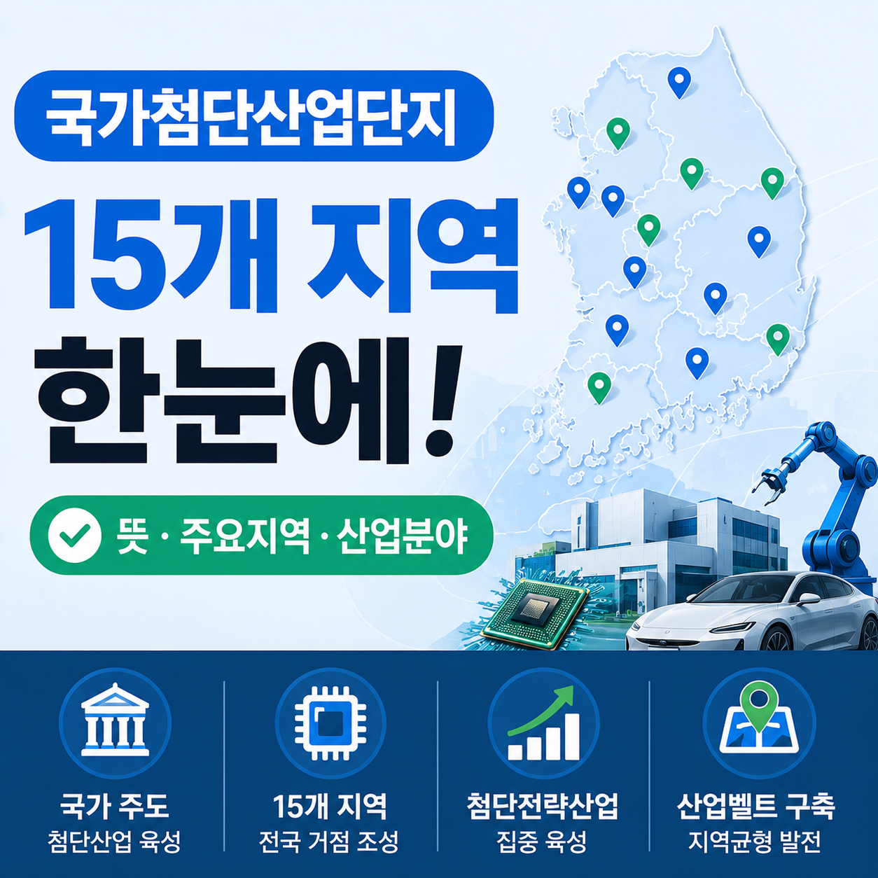 국가첨단산업단지 15곳 지역 안내 이미지