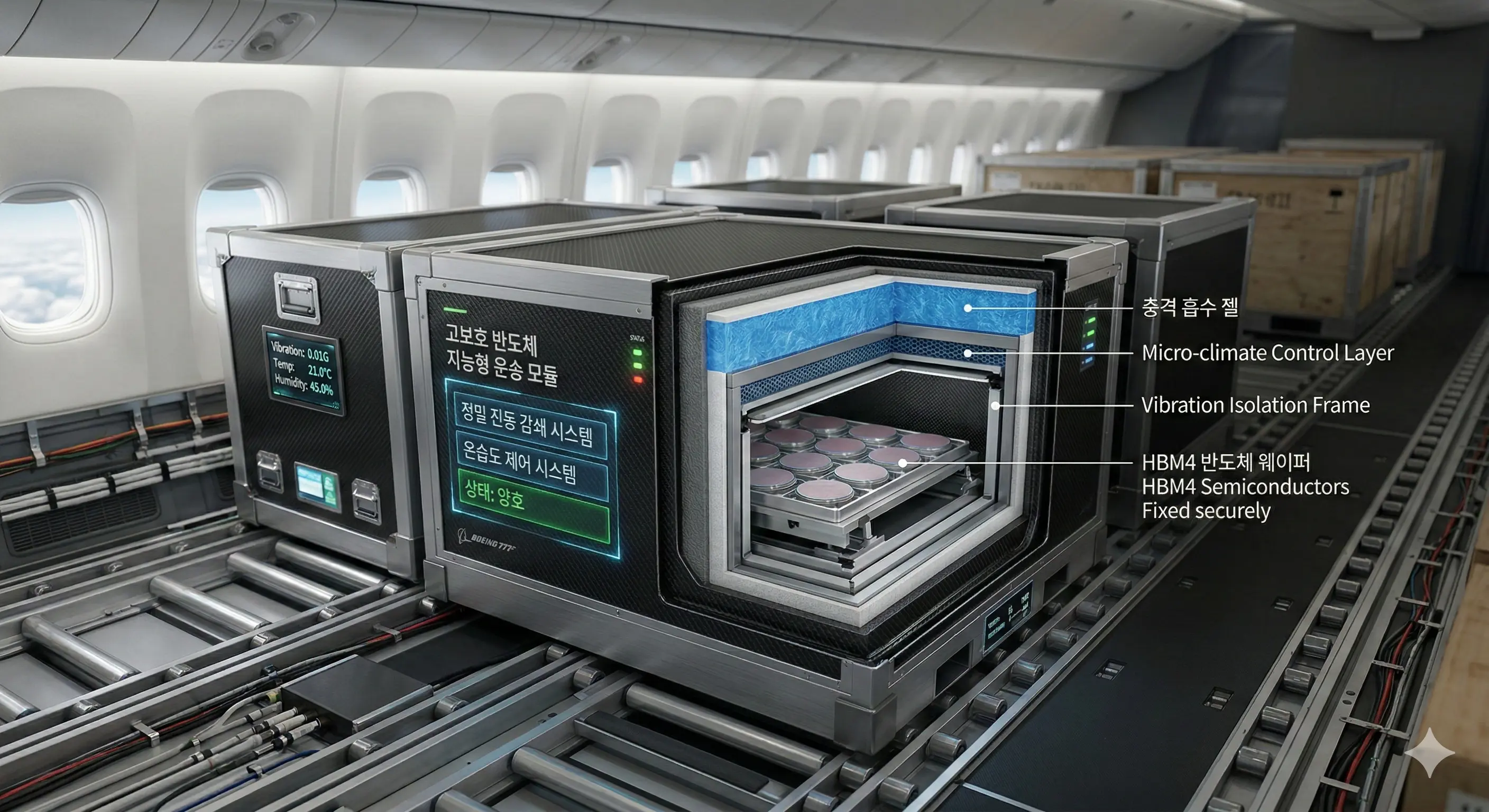 반도체 항공 화물 운송 모습