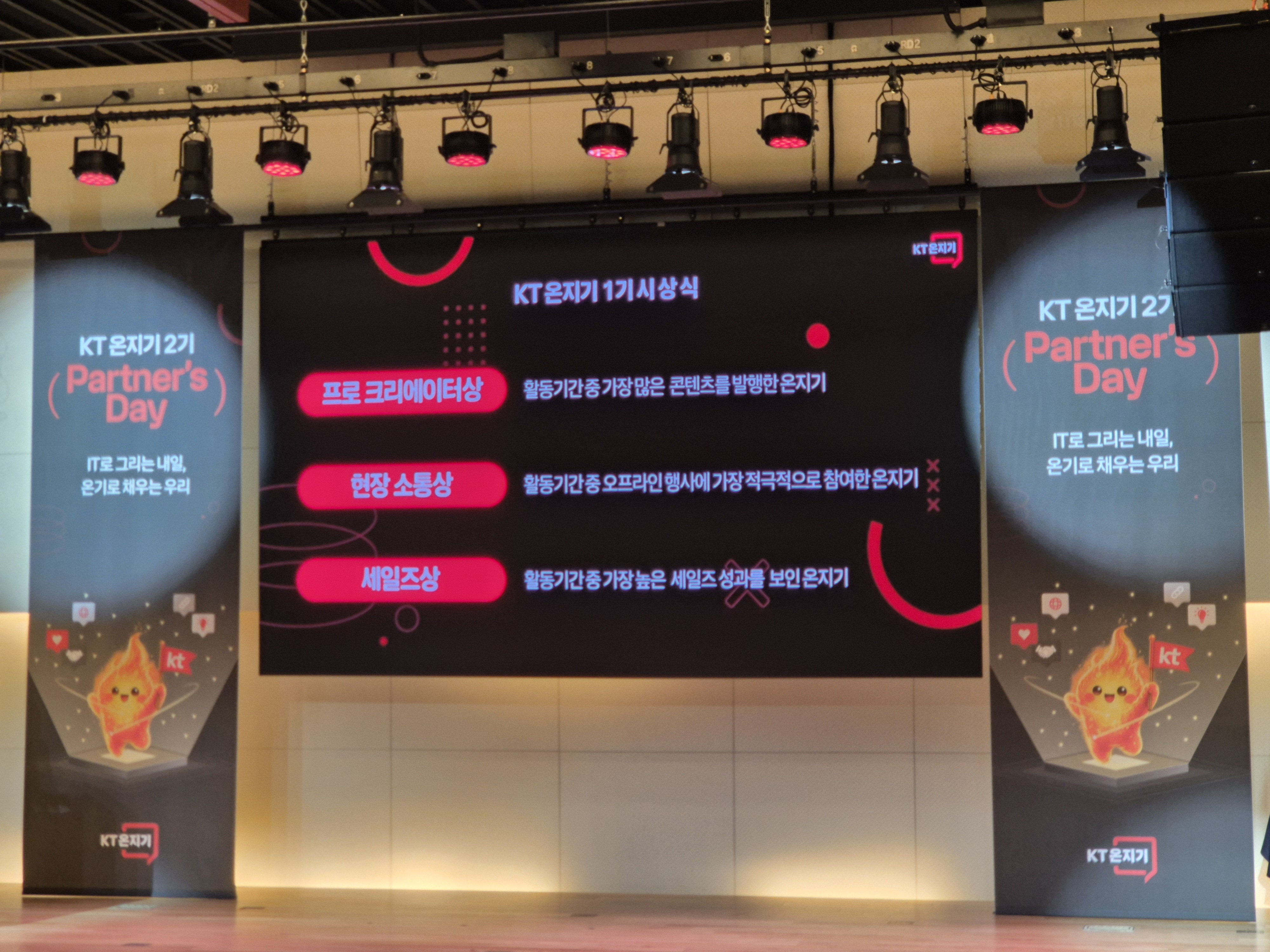 1기 우수 활동자 분들의 시상모습