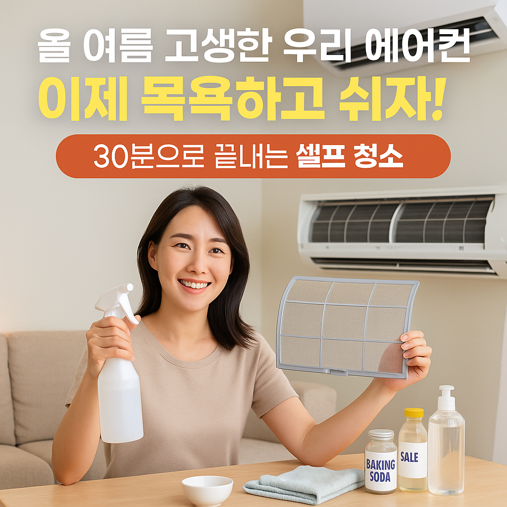 에어컨아 고생했어, 이제 목욕하고 쉬자