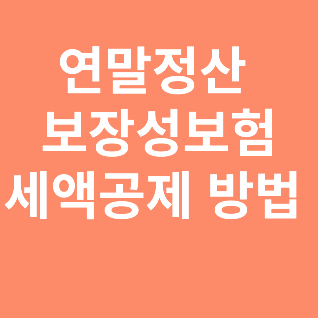 연말정산 보장성 보험 세액공제
