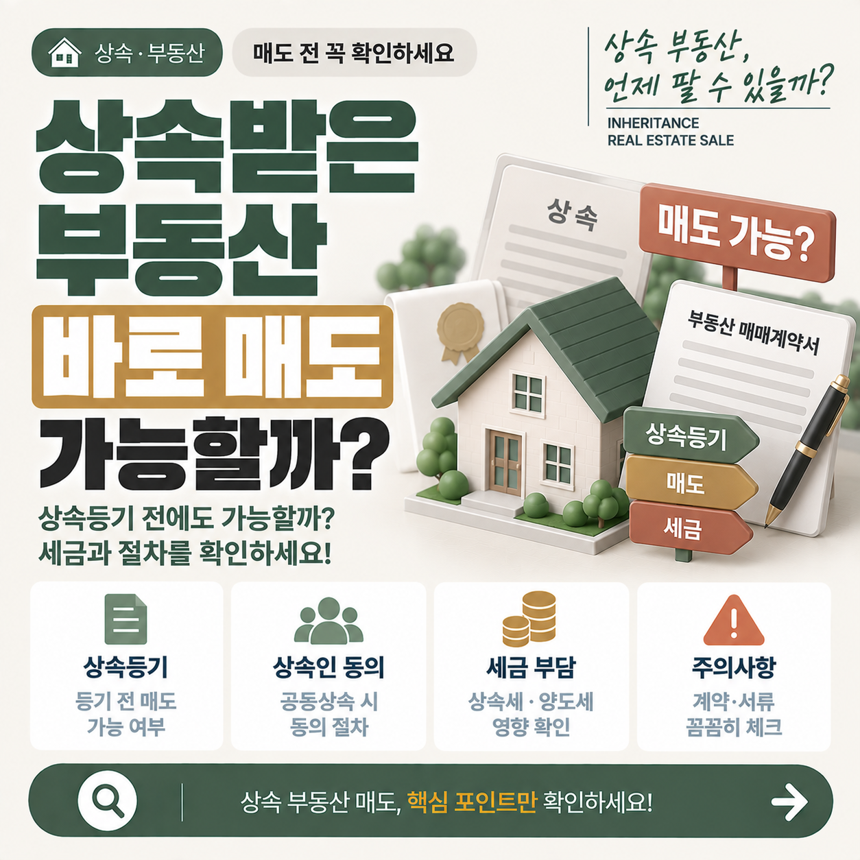상속받은 부동산을 매도하는 상황을 나타내는 이미지