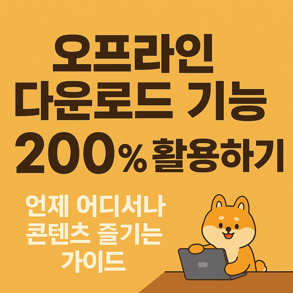 오프라인 다운로드 기능 200% 활용하기-언제 어디서나 콘텐츠 즐기는 가이드