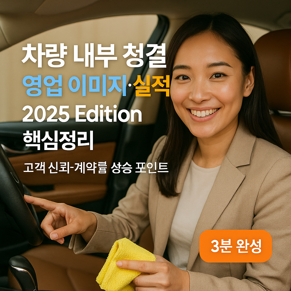 차량 내부 청결 | 영업 이미지·실적 영향 2025 Edition 핵심정리