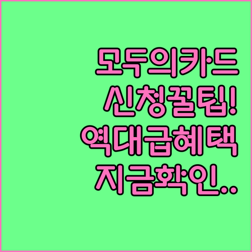 모두의카드 신청 방법 및 주요 혜택 ..