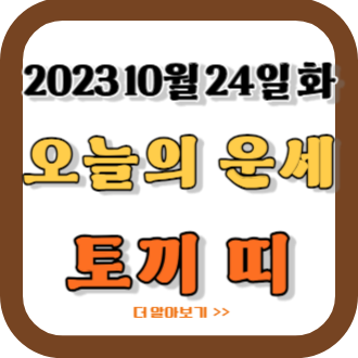 2023년 10월 24일 토끼띠 오늘의 운세