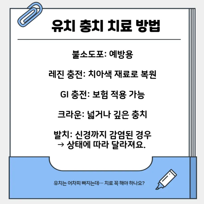 유치 충치 치료 방법