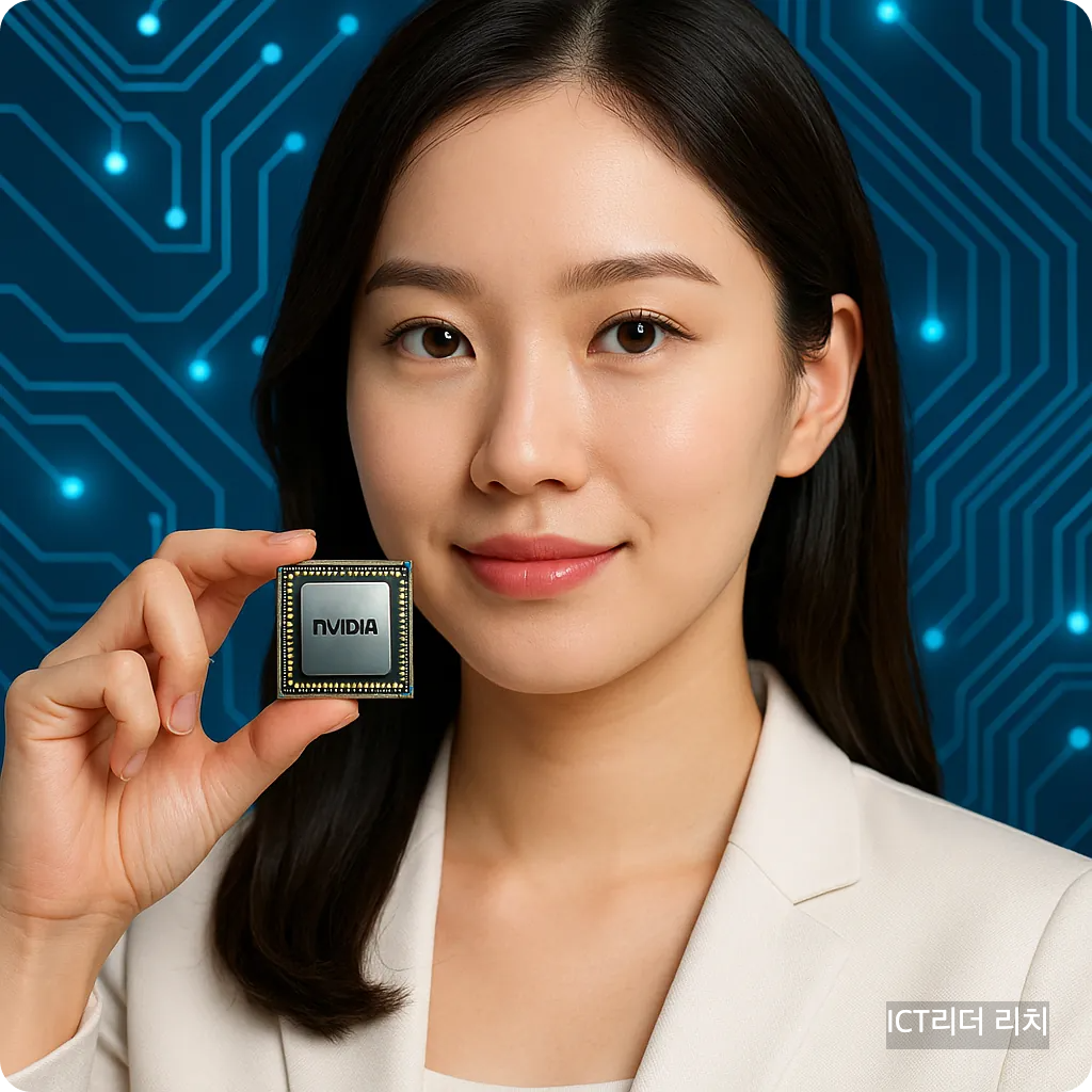 텍스트 없는 대표 썸네일 &ndash; 여성 모델과 GPU 칩