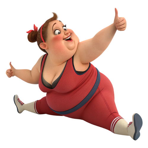 다이어트중인 비만인 이미지 그림