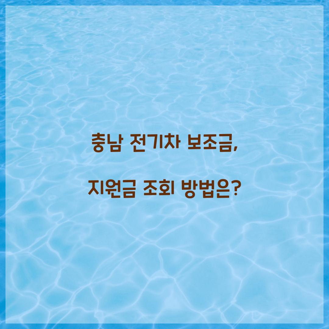 충남 전기차 보조금