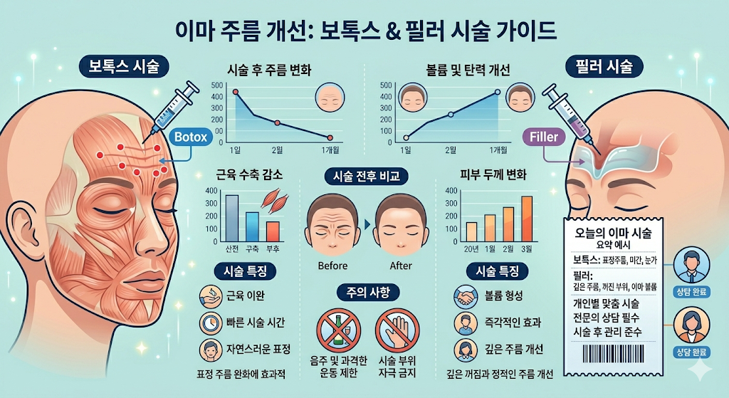 이마 필러 (보형물수술, 지방이식, 볼륨시술)