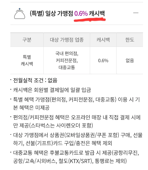 국내 일상가맹점 0.6%할인