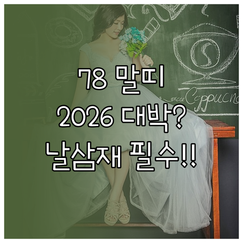 1978 말띠 2026년 운세 직업 ..