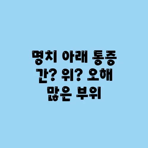 명치 아래 통증 간? 위? 오해 많은 부위