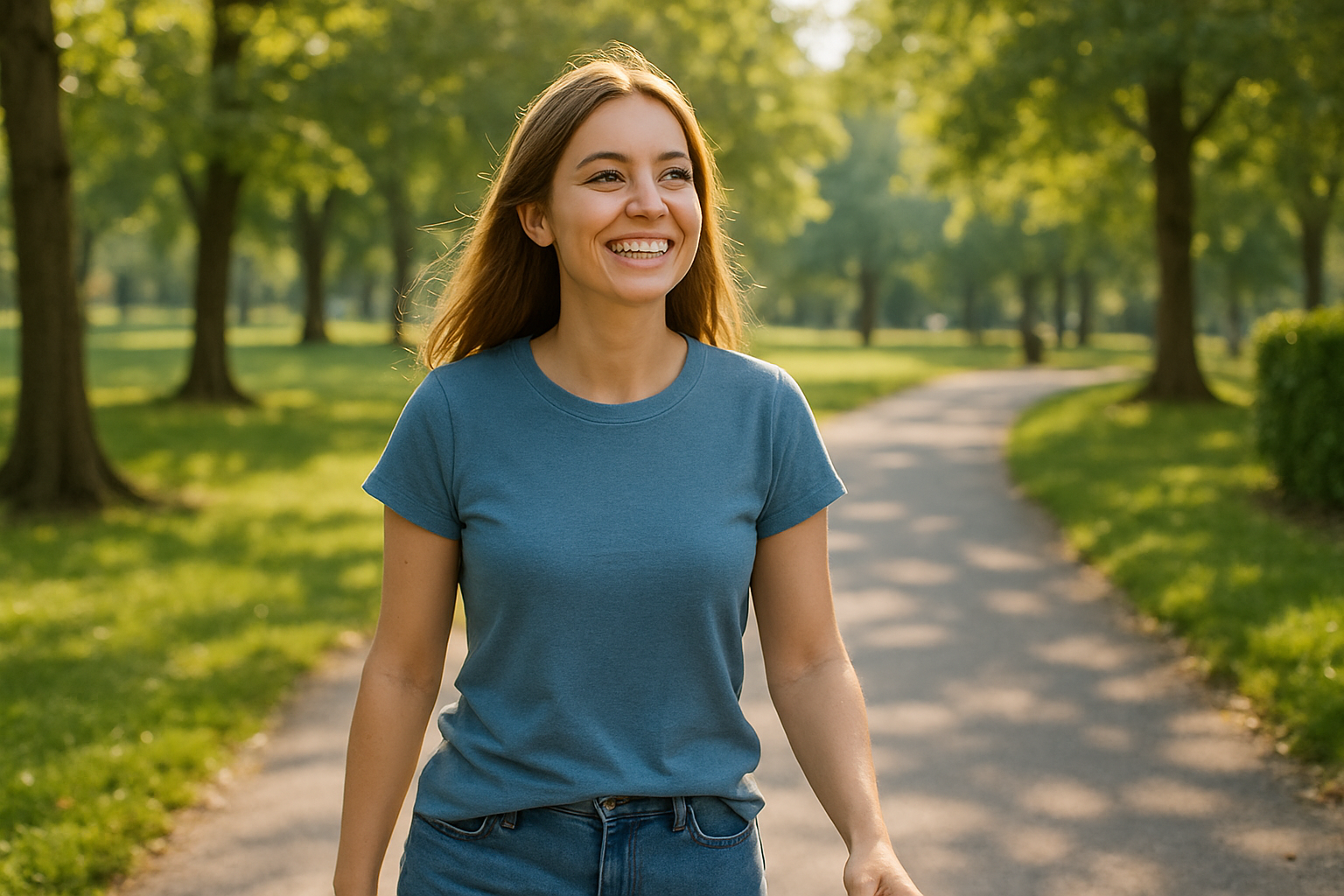 무기력증 해소를 위해 산책하는 모습
