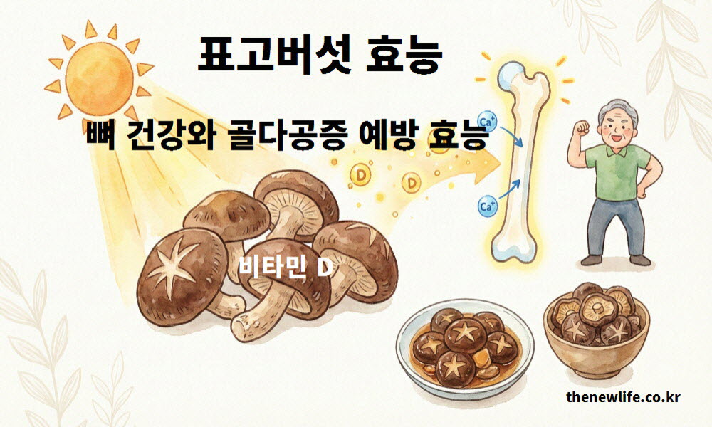 뼈 건강 비타민D 풍부하고 칼슘 흡수 돕는 표고버섯 효능