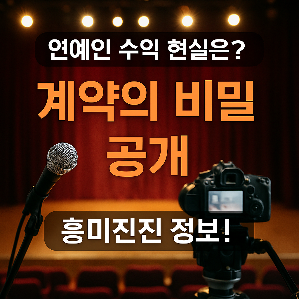 [4편] 2025년 연예인 수익과 계약의 비밀