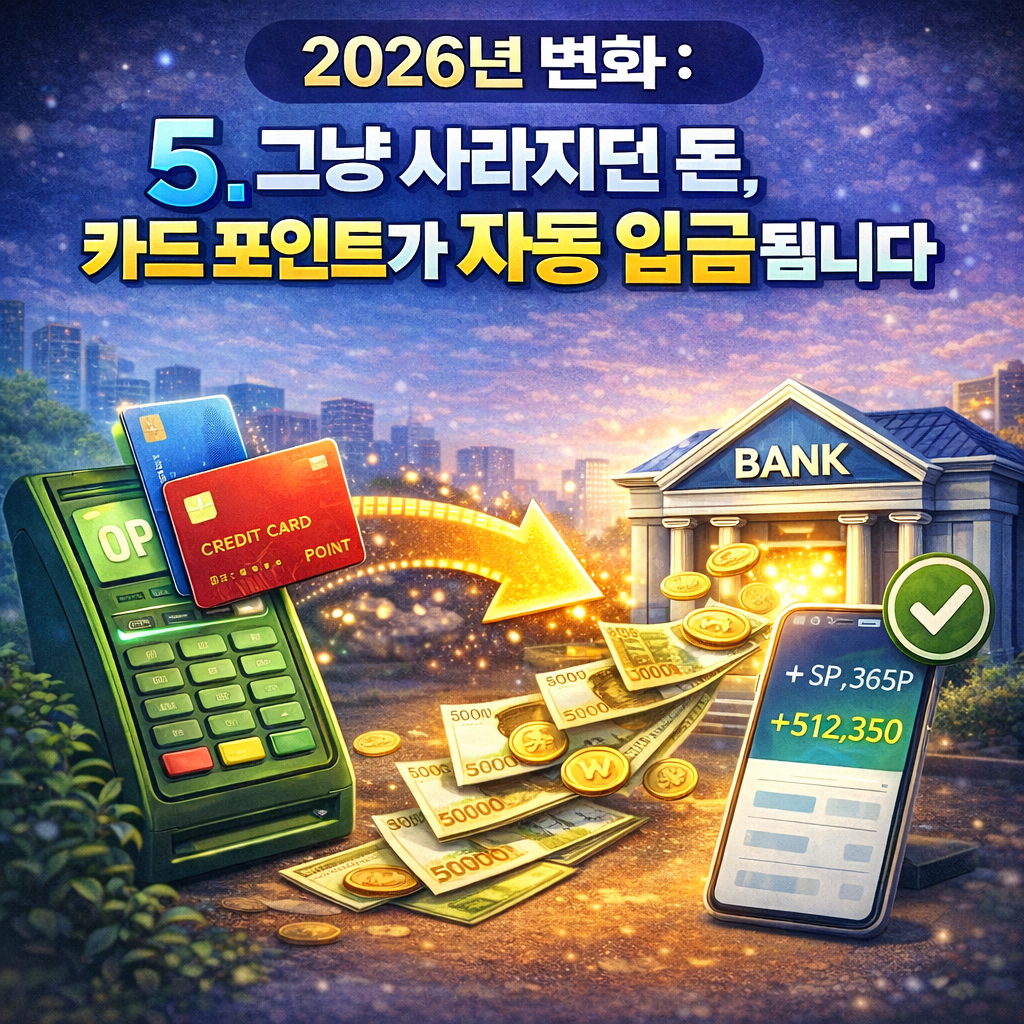 2026년 변화 5. 그냥 사라지던 돈, 카드 포인트가 자동 입금됩니다