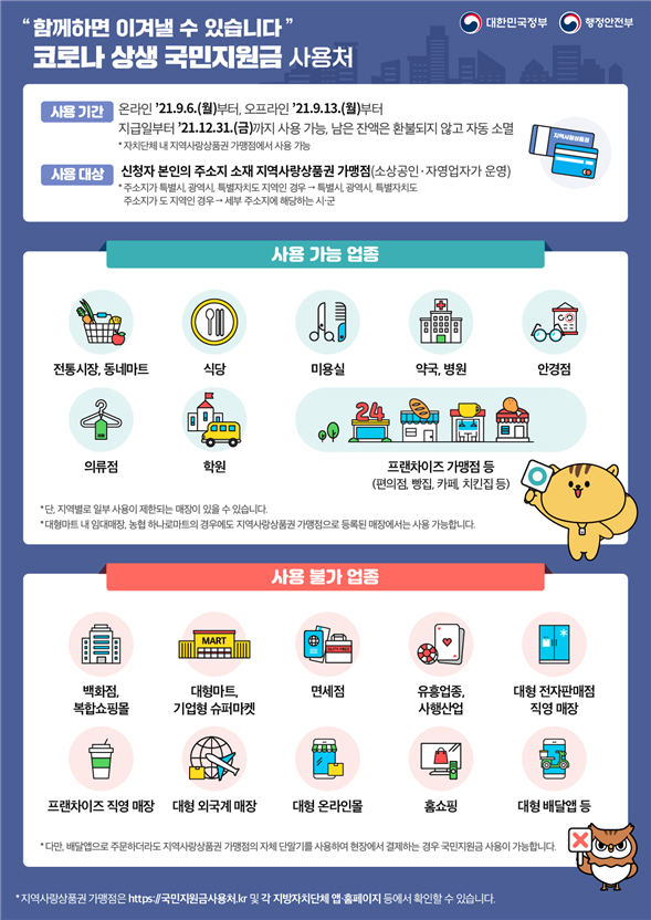 국민지원금 사용처