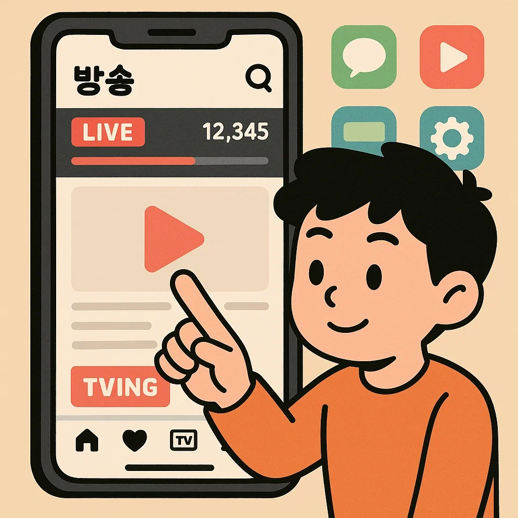 모바일 앱으로 보는 법 (티빙, 에브리온TV 등)