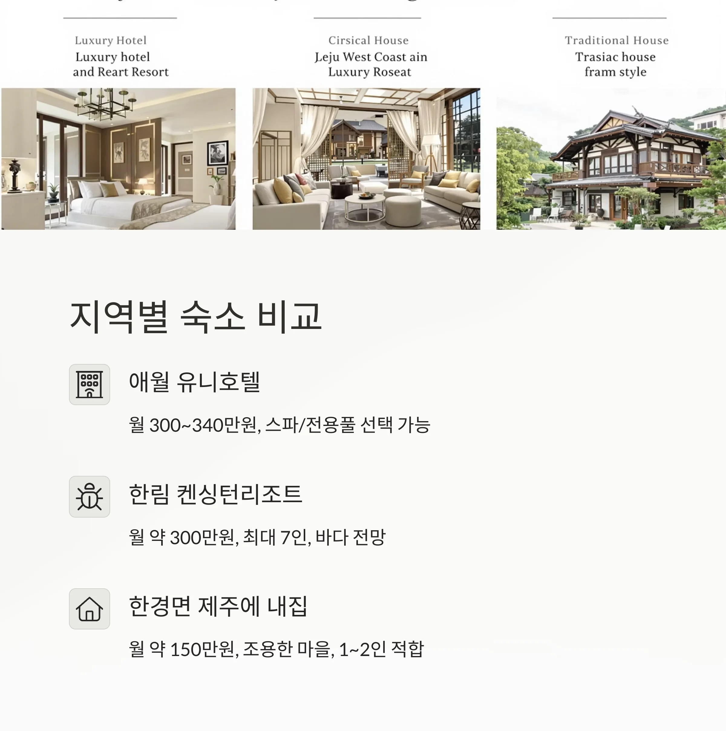 제주 서쪽 한달살이 숙소