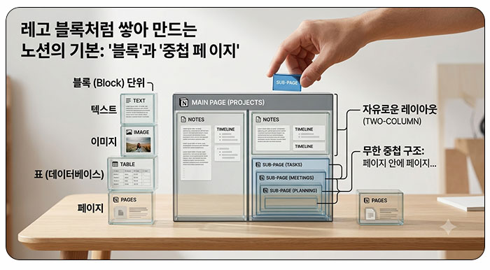 레고 블록처럼 쌓아 만드는 노션의 기본: '블록'과 '중첩 페이지'