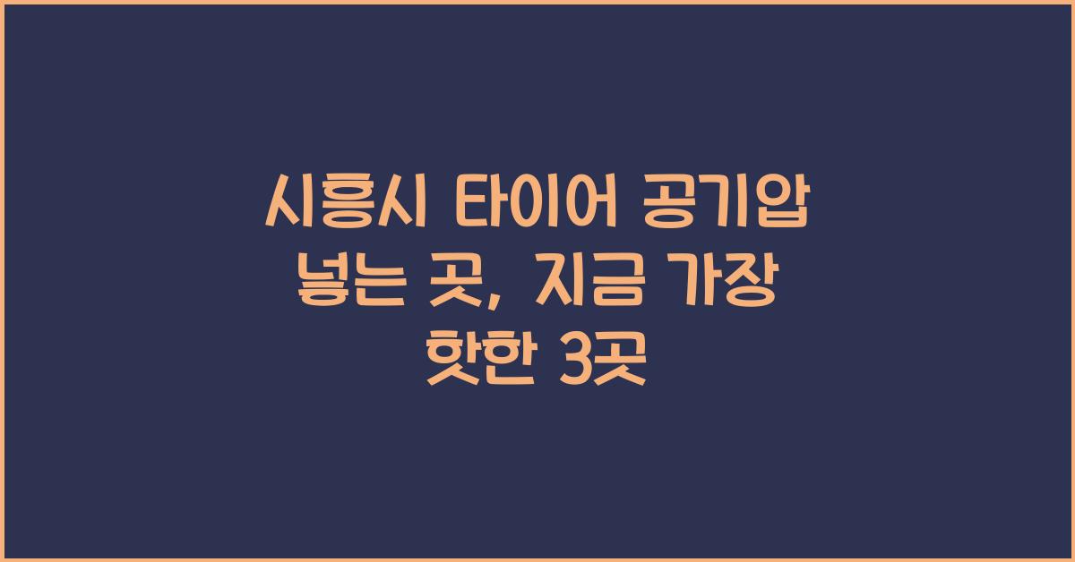 시흥시 타이어 공기압 넣는 곳