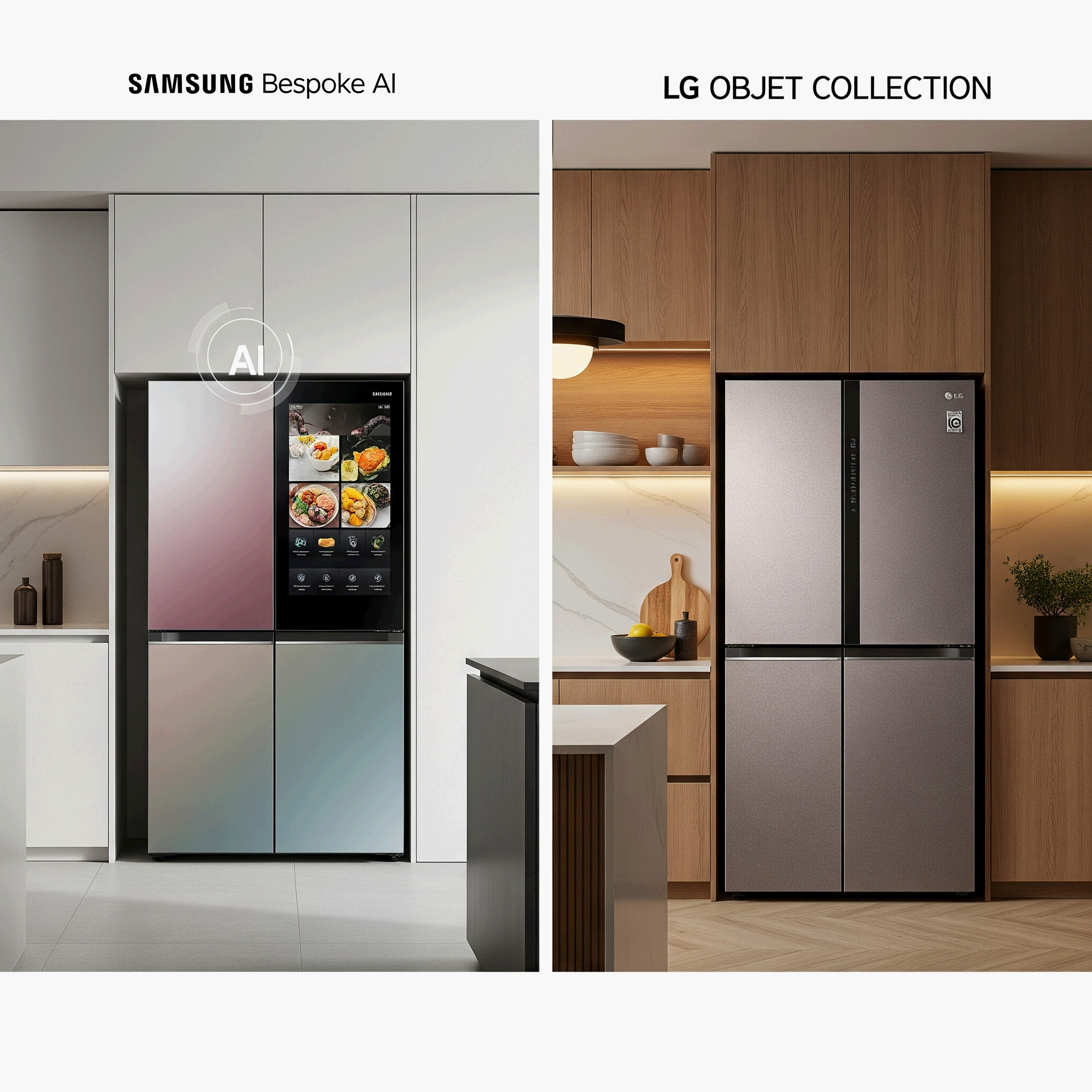 삼성 비스포크와 LG 오브제컬렉션 냉장고 대표 디자인
