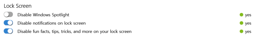 O&O ShutUp10++ 잠금화면