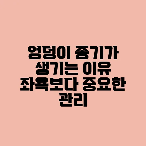 엉덩이 종기가 생기는 이유 좌욕보다 중요한 관리