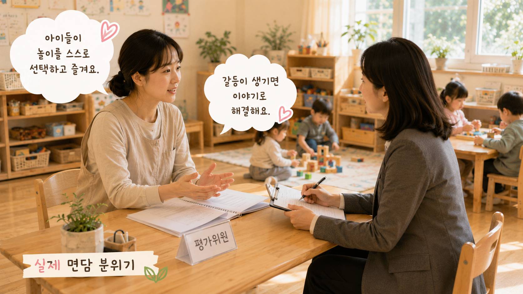실제 면담 분위기와 놀이 교실