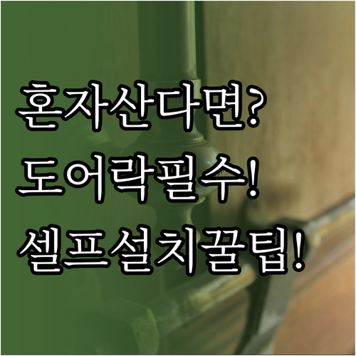혼자 사는 원룸에 필요한 도어락 기능..