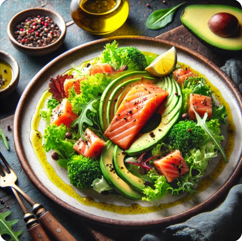 고지혈증에 좋은 식단을 표현한 이미지