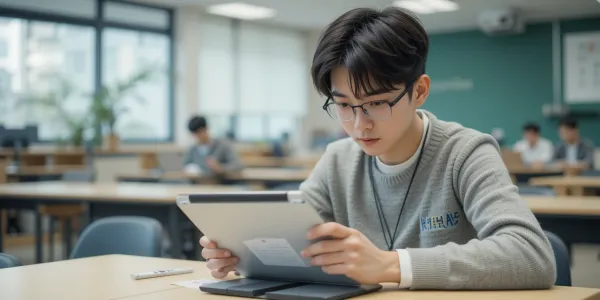 운전면허학원 이론 시험을 준비하는 수강생