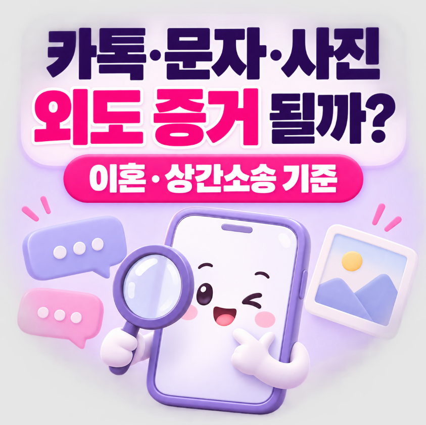 카톡&middot;문자&middot;사진도 외도 증거가 될까?｜이혼&middot;상간소송 증거 기준 총정리