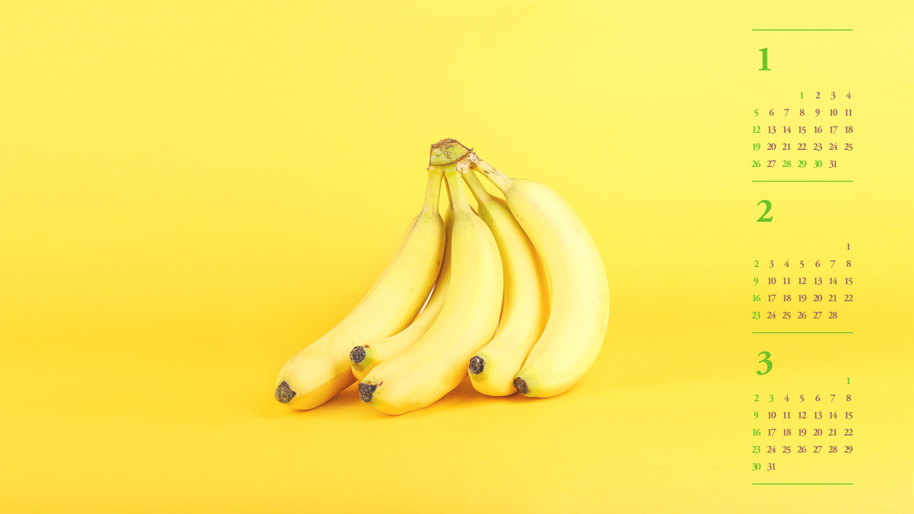 01 바나나 B - 2025년2월 노트북배경화면