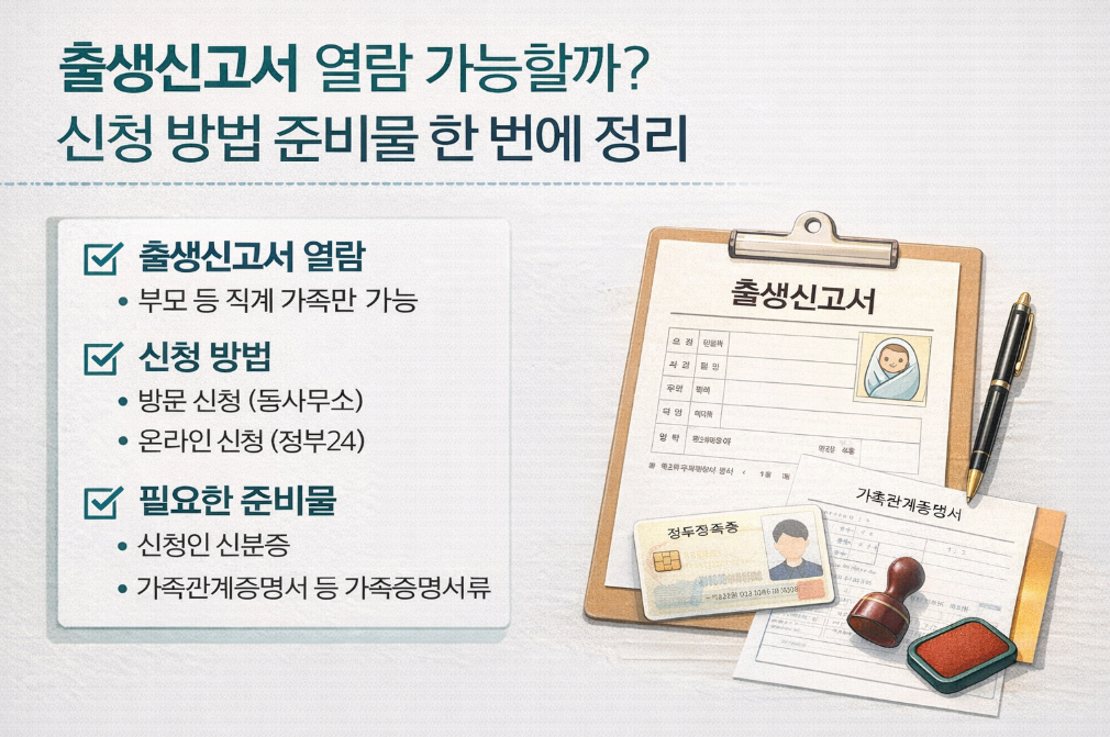 출생신고서 열람 신청, 이것만 준비하면 끝