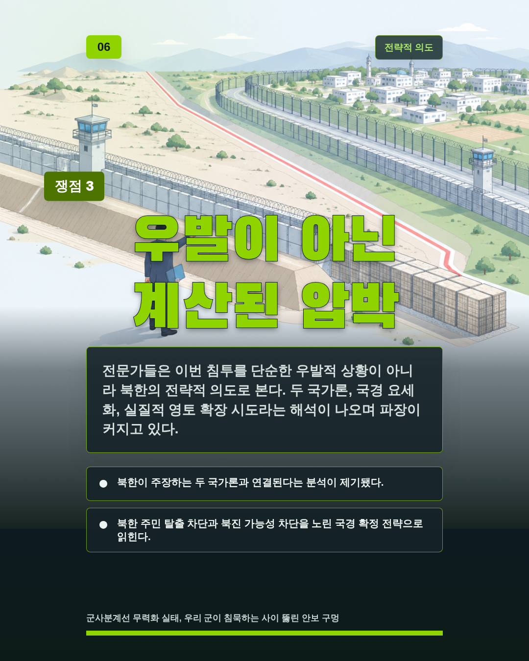 우발이 아닌 계산된 압박