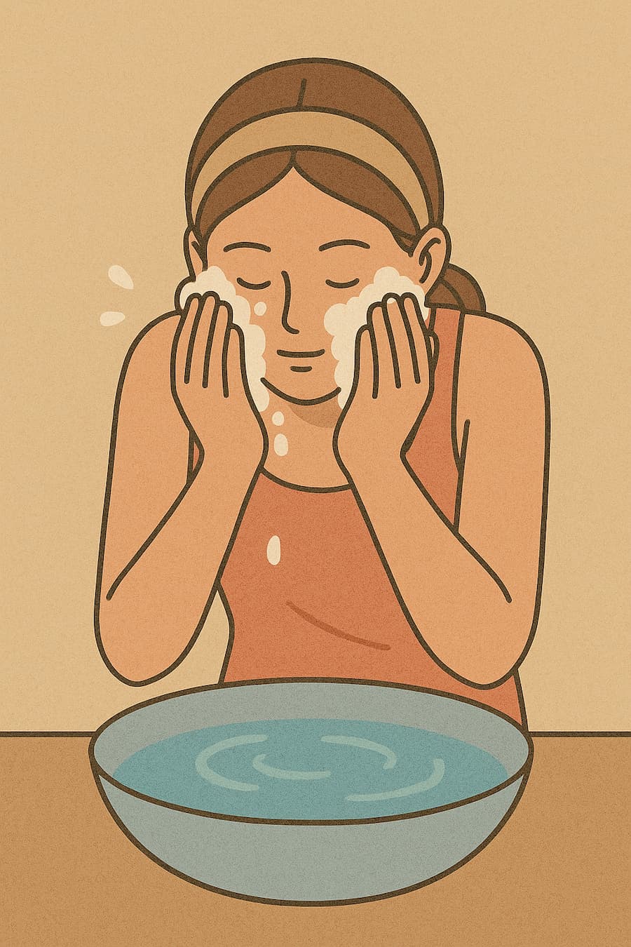 미지근한 물로 클렌징하기