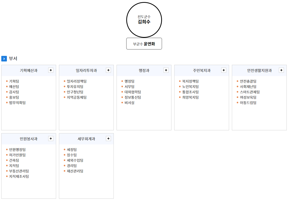 진도군청 조직도