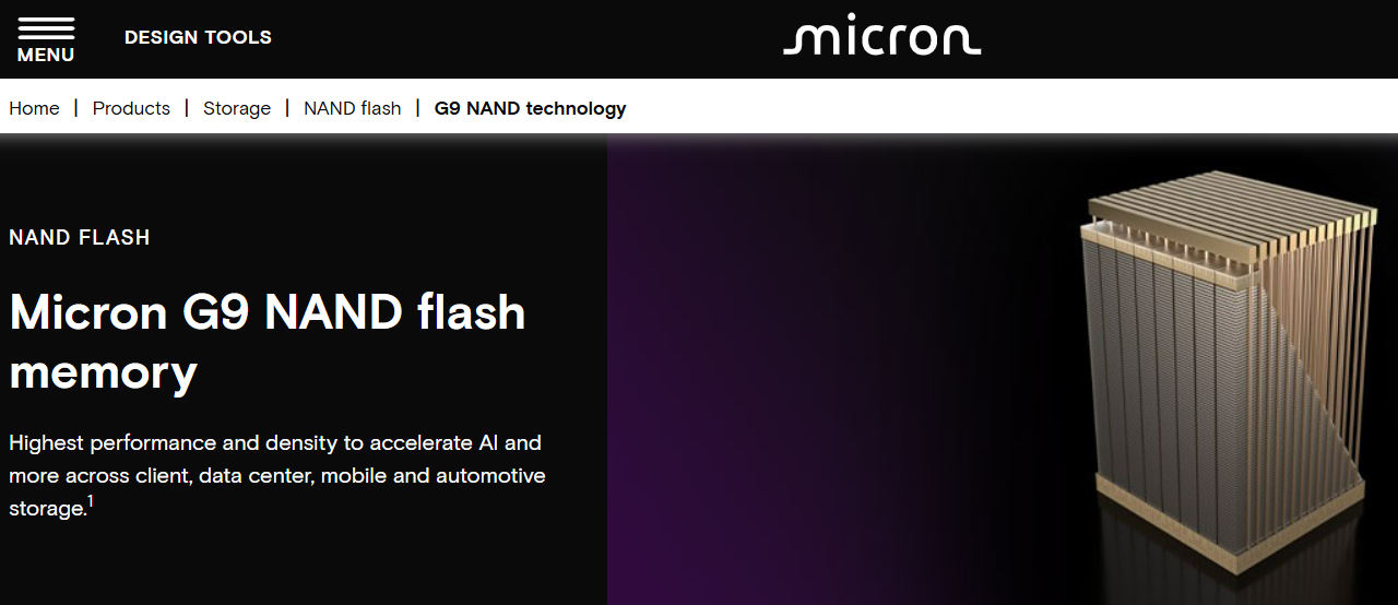 출처 : 마이크론. 낸드플래시메모리